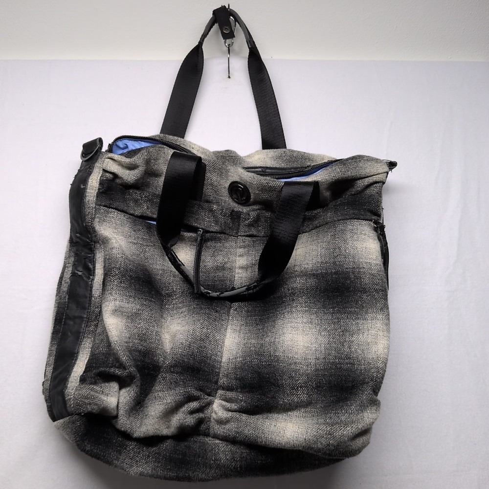 LULULEMON Gray Wool Blend Tote Yoga Gym Laptop Fast In Flight Bag